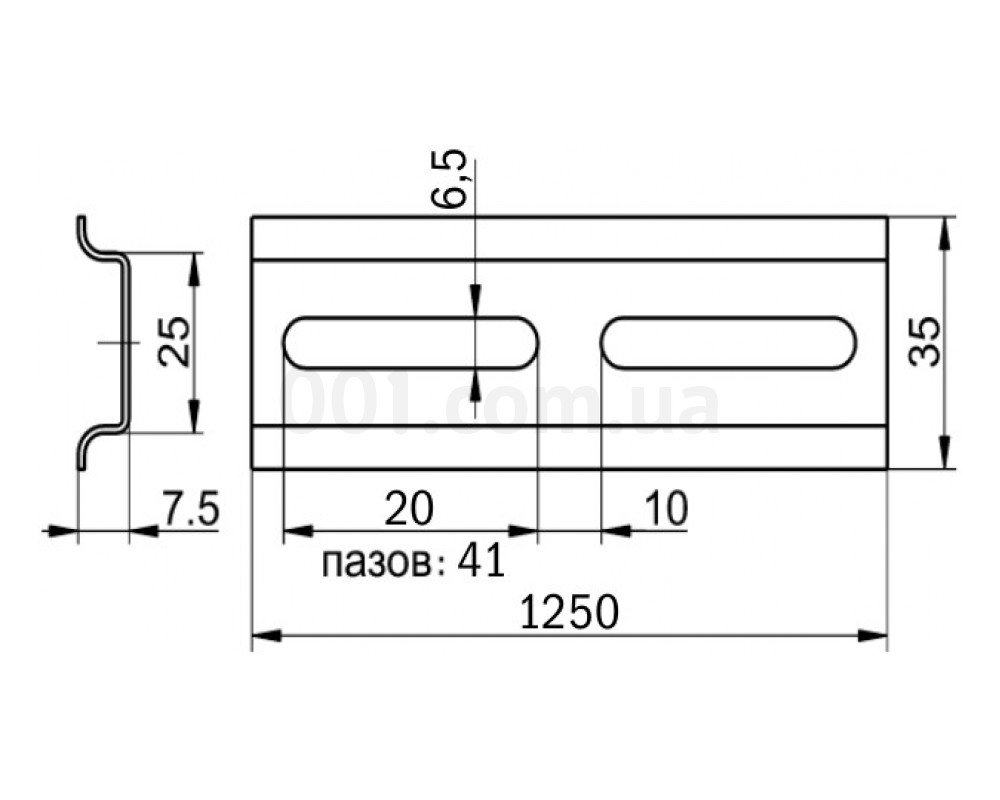 DIN-рейка (125 см) оцинкованная IEK (YDN10-0125) купить в Киеве в ...