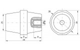 Габаритные размеры изолятора шинного силового SM25 IEK изображение