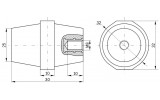 Габаритні розміри ізолятора шинного силового SM30 IEK зображення