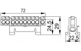 Габаритні розміри шини нульової з DIN-ізолятором типу &lіquo;Стійка» ШНИ IEK зображення