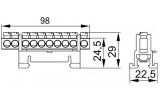 Габаритні розміри шини нульової з DIN-ізолятором типу &lіquo;Стійка» ШНИ IEK зображення