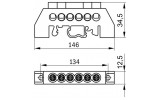 Габаритні розміри шини нульової в комбінованому DIN-ізоляторі типу &lіquo;Стійка» ШНИ IEK зображення