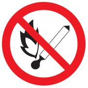 Знак ⌀180 мм «Запрещается пользоваться открытым огнем и курить», IEK мини-фото
