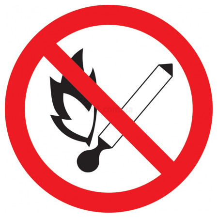 Знак ⌀180 мм «Запрещается пользоваться открытым огнем и курить», IEK (YPC40-ZPKUR-1-010) фото