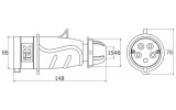 Габаритные размеры силовой переносной вилки IEK ССИ-015 MAGNUM изображение