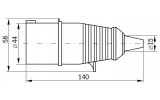 Габаритные размеры силовой переносной вилки IEK ССИ-013 изображение