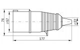 Габаритные размеры силовой переносной вилки IEK ССИ-023 изображение