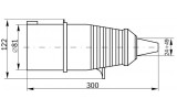 Габаритные размеры силовой переносной вилки IEK ССИ-045 изображение