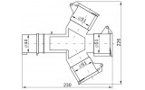 Габаритные размеры силового трехлучевого адаптера IEK ССИ-1013 изображение