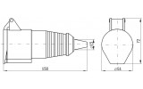 Габаритные размеры силовой переносной розетки IEK ССИ-213 изображение