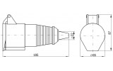 Габаритні розміри силової переносної розетки IEK ССИ-223 зображення