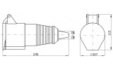 Габаритные размеры силовой переносной розетки IEK ССИ-233 изображение