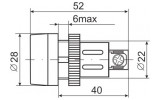 Габаритные размеры светосигнального индикатора ENR-22 IEK изображение