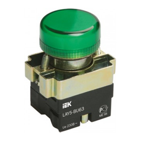Индикатор LAY5-BU63 зеленый d22 мм, IEK (BLS50-BU-K06) фото