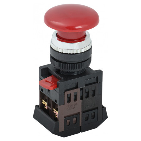 Кнопка AEA-22 "грибок" d22 мм червона 1з+1р, IEK (BBG30-AEA-K04) фото