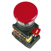 Кнопка AEAL-22 "грибок" з фіксацією d22 мм червона 240В 1з+1р, IEK міні-фото