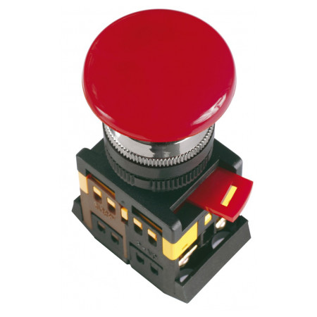 Кнопка AEAL-22 "грибок" з фіксацією d22 мм червона 240В 1з+1р, IEK (BBG60-AEAL-K04) фото