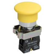 Кнопка управления LAY5-BC51 "грибок" без подсветки желтая 1з, IEK мини-фото