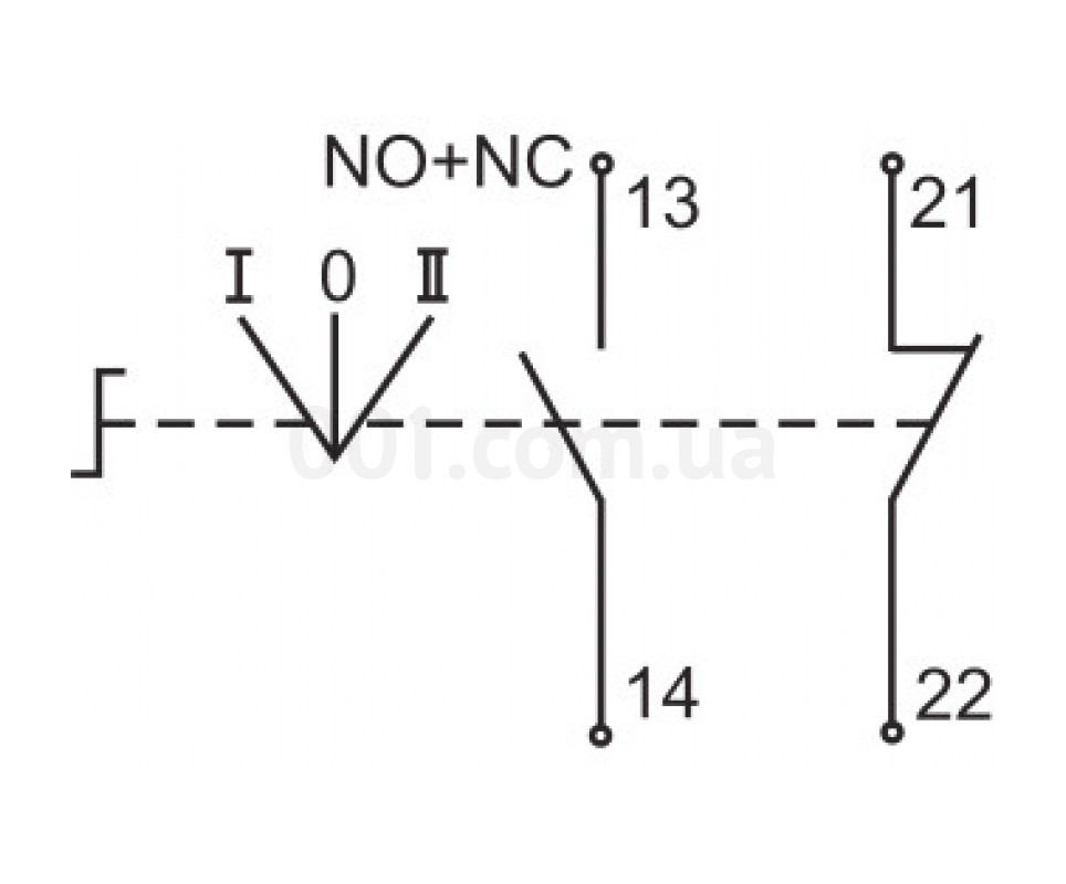 Переключатель ALCLR-22 черный на 3 фиксированных положения I-O-II 1з+1р .