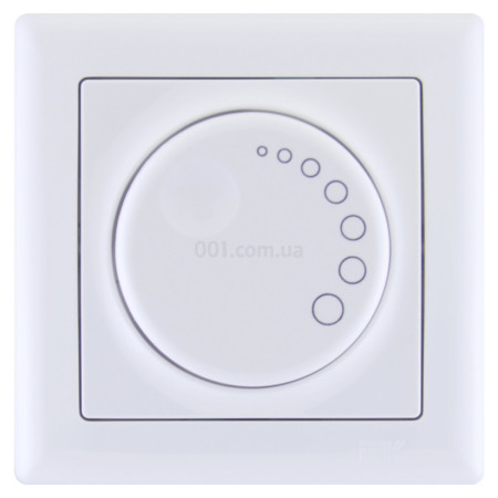 Светорегулятор поворотный с подсветкой 600W СВ01-01-0-ББ белый BOLERO, IEK (EDB10-K01-10) фото