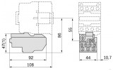 Габаритные и установочные размеры реле электротепловых РТИ-1301 … РТИ-1322 с КМИ-22510 … КМИ-22511 IEK изображение