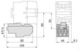 Габаритні і встановлювальні розміри реле електротеплових РТИ-1301 … РТИ-1322 з КМИ-23210 … КМИ-23211 IEK зображення