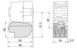 Габаритные и установочные размеры реле электротепловых РТИ-2355 с КМИ-23210 … КМИ-23211 IEK изображение