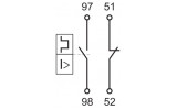 Электрическая схема дополнительных контактов ДК/АК32-01 к пускателю ручному кнопочному ПРК32 IEK изображение