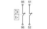 Электрическая схема дополнительных контактов ДК/АК32-02 к пускателю ручному кнопочному ПРК32 IEK изображение