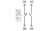 Электрическая схема дополнительных контактов ДК/АК32-11 к пускателю ручному кнопочному ПРК32 IEK изображение