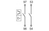 Электрическая схема дополнительных контактов ДК/АК32-20 к пускателю ручному кнопочному ПРК32 IEK изображение