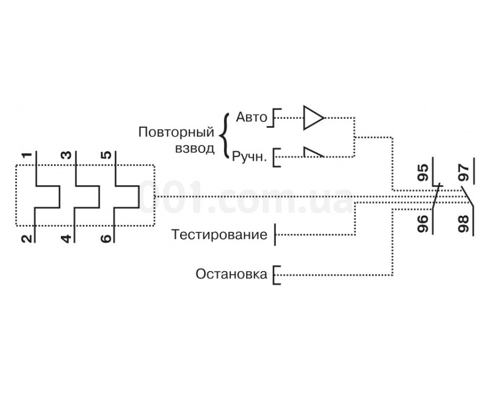 Электрическая схема реле электротепловых РТИ-1301. РТИ-3353, РТИ-3355. РТИ-3365 IEK изображение
