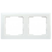 Рамка 2-постовая горизонтальная белая РГ02-00-0-ББ серия BOLERO, IEK мини-фото