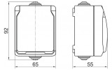 Габаритні розміри одномісних розеток IEK серії ФОРС зображення