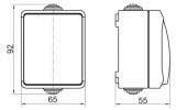 Габаритні розміри одноклавішних вимикачів IEK серії ФОРС зображення