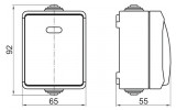Габаритные размеры одноклавишных выключателей с индикацией IEK серии ФОРС изображение