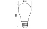 Габаритні розміри світлодіодної лампи LED ALFA A60 E27 15W-20W IEK зображення