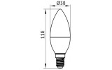 Габаритные размеры светодиодной лампы LED ALFA C35 E14 10W IEK изображение