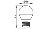 Габаритні розміри світлодіодної лампи LED ALFA G45 E27 6W-8W IEK зображення