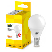 Світлодіодна лампа LED ALFA G45 куля 10Вт 230В 3000К E14, IEK міні-фото