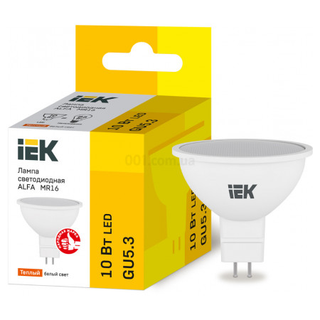 Светодиодная лампа LED ALFA MR16 софит 10Вт 230В 3000К GU5,3, IEK (LLA-MR16-10-230-30-GU5) фото
