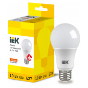 Светодиодная лампа LED ALFA A60 шар 10Вт 230В 3000К E27, IEK мини-фото