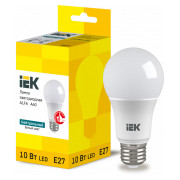 Светодиодная лампа LED ALFA A60 шар 10Вт 230В 4000К E27, IEK мини-фото