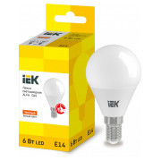 Світлодіодна лампа LED ALFA G45 куля 6Вт 230В 3000К E14, IEK міні-фото