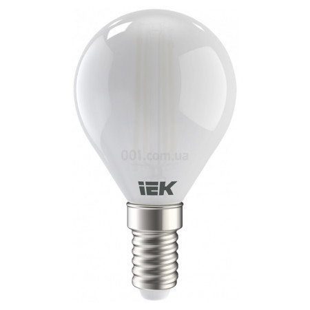 Світлодіодна лампа LED 360° G45 куля матова 7Вт 230В 3000К E14, IEK (LLF-G45-7-230-30-E14-FR) фото