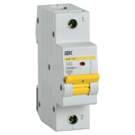 Автоматичний вимикач ВА47-150 1P 63А 15кА тип C, IEK (MVA50-1-063-C) фото