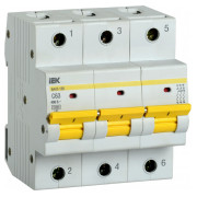 Автоматичний вимикач ВА47-150 3P 63А 15кА тип C, IEK міні-фото