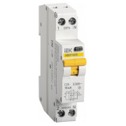 Автоматичний вимикач диференційного струму АВДТ32М 2P 25 А 10 мА хар-ка C тип AC, IEK міні-фото
