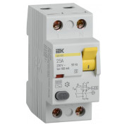 Пристрій захисного відключення (ПЗВ) ВД1-63S 2P 25 А 100 мА тип S, IEK міні-фото