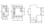 Габаритні розміри вимикача диференційного ВД1-63 тип A IEK зображення